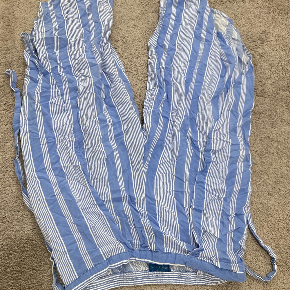 Striped Blue Women's Wide Leg Pants
